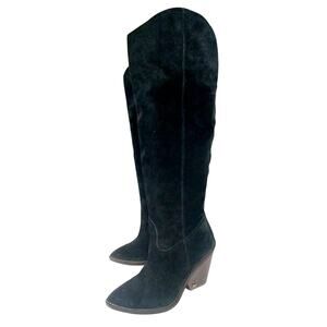 SAM EDELMAN! INDIGO BLACK GENUINE SUEDE LEATHER WESTERN STYLE BOOTS! SZ 6.5M